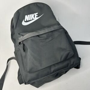 Nike Heritage Backpack Full Size Gray Book Bag 25L School Logo Swoosh DC4244-068